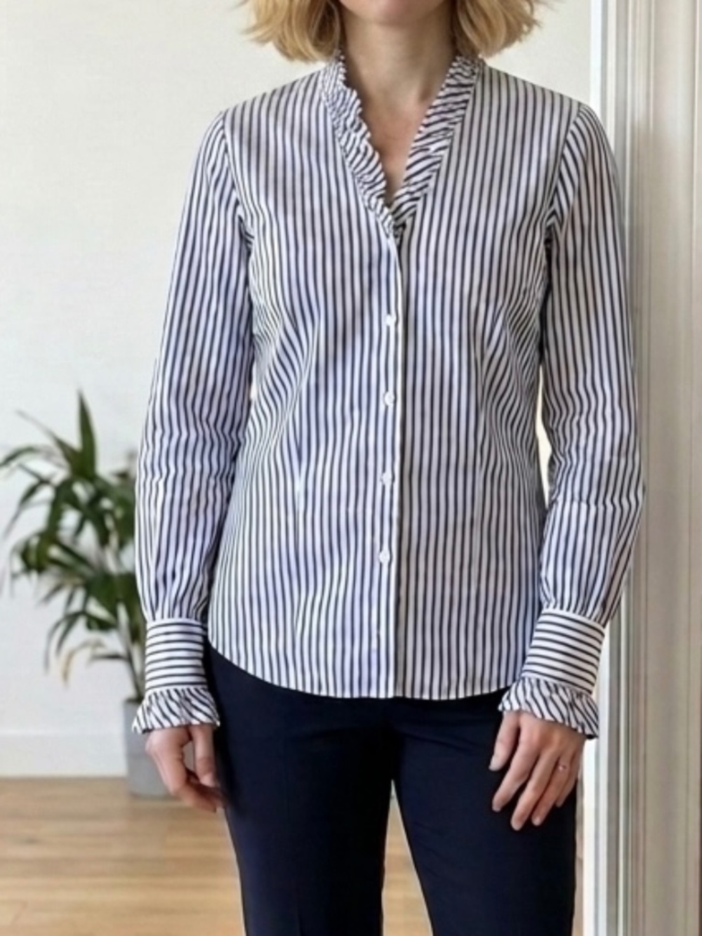 NWOT - Brooks Brothers Supima Cotton Ruffle Shirt - Size 4